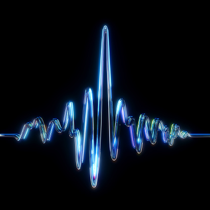 heart wave line equalizer pulse abstract background 3d illustration