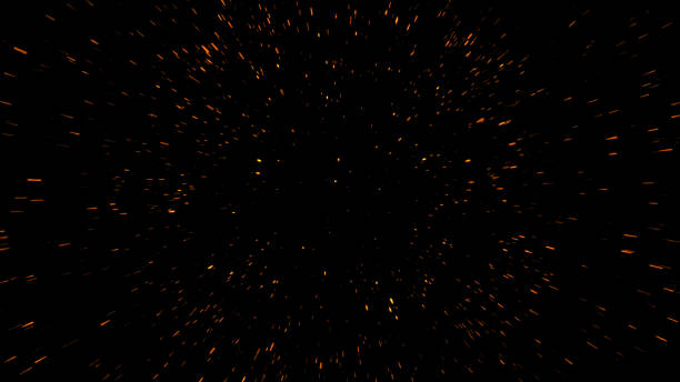 istock The flames of darkness float in the air.fire sparks 1440496285