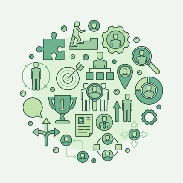Vector illustration of Career green illustration