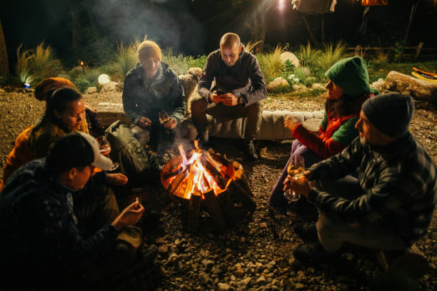 istock Group of people enjoying glamping 1440502710
