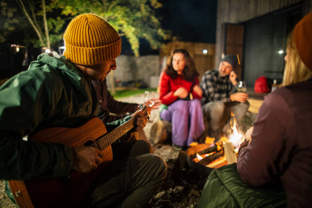 istock Group of people enjoying glamping 1440502728