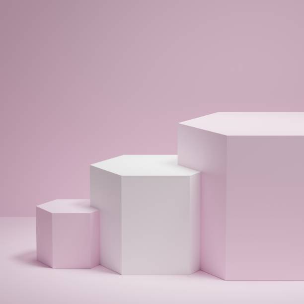istock 3d rendering display product abstract minimal scene with geometric podium platform. stand for cosmetic products. Stage showcase on pedestal 3d studio. 1440510440