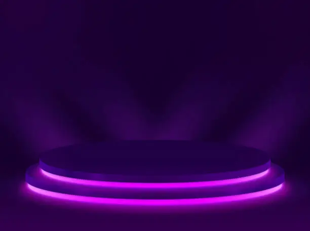 Vector illustration of Purple Glowing Lectern Platform