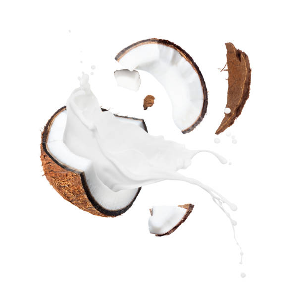 istock Crushed coconut with milk splashes in the air 1440523702