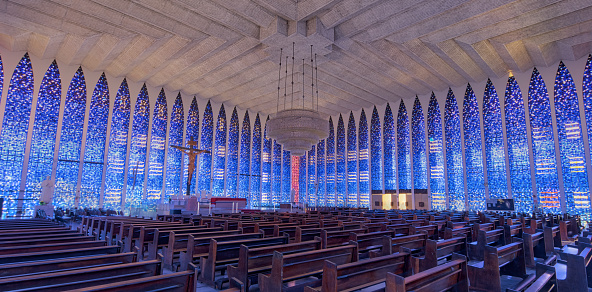 Internal view of St. John Bosco Shrine, Brasilia, Brazil