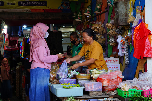 October 28 2022 Indonesian Traditional Market, Banyuwangi, East Java, Indonesia in the morning