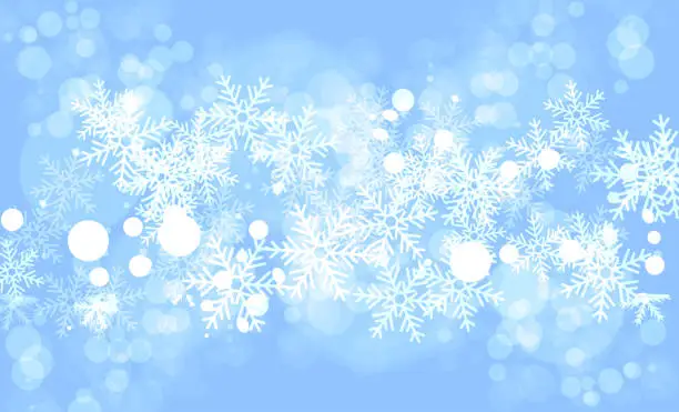 Vector illustration of Winter pattern of snowflakes. Background christmas, snow design, vector illustration
