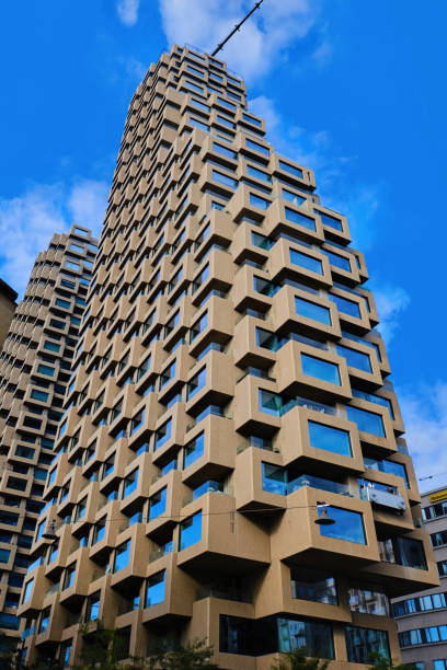 스톡홀름의 새로운 트윈 타워 아파트 건물 norra tornen - koolhaas 뉴스 사진 이미지