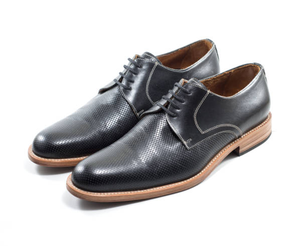 istock Men's classic black shoes isolated on white background 1440532985