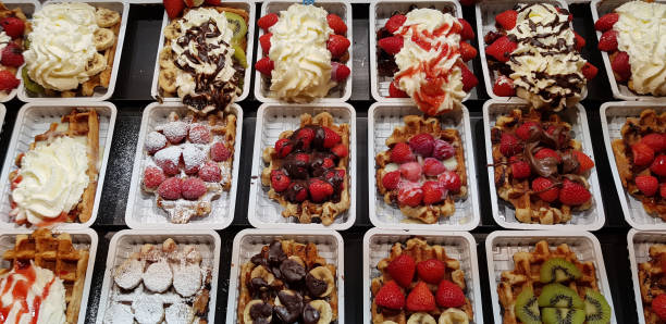 istock Clsoeup shot of waffles with fruits 1440537828