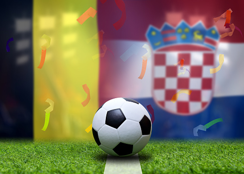 Football Cup competition between the national Belgium and national Croatia.