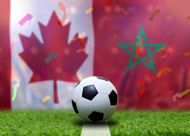 istock Football Cup competition between the national Canada and national Morocco. 1440539657