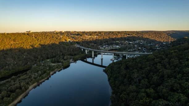 istock Woronora River surrounded by lush greenery and Woronora Bridge in Sutherland suburb South Sydney 1440539821
