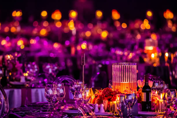 istock Beautiful illuminated venue interior with candles 1440540815