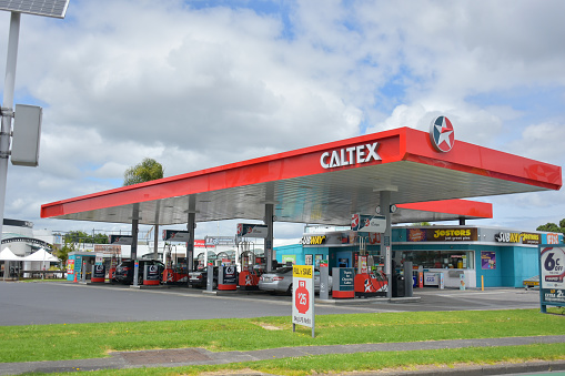 Auckland, New Zealand – November 21, 2020: View of Caltex service station