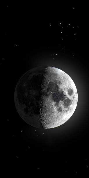 istock Vertical shot of a 3D rendered full moon in the night sky 1440544905