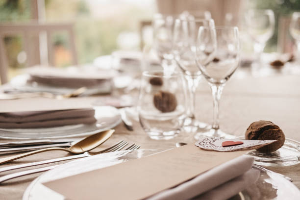 istock Closeup shot of a formal arranged dinner table 1440546614