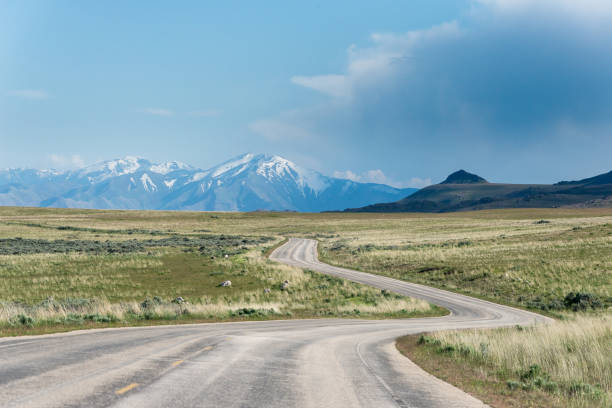 istock Empty road at Antelope Island State Park 1440546689