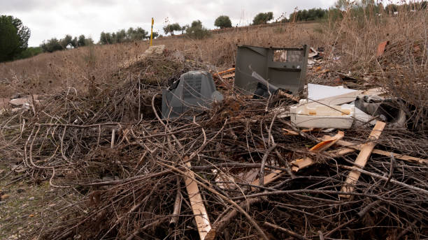 istock Pile of discarded electronics and branches at a field 1440546799