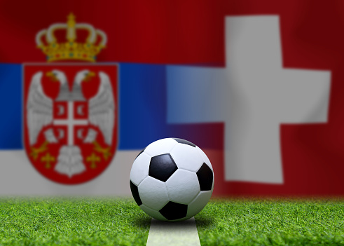 Football Cup competition between the national Serbia and national Switzerland.