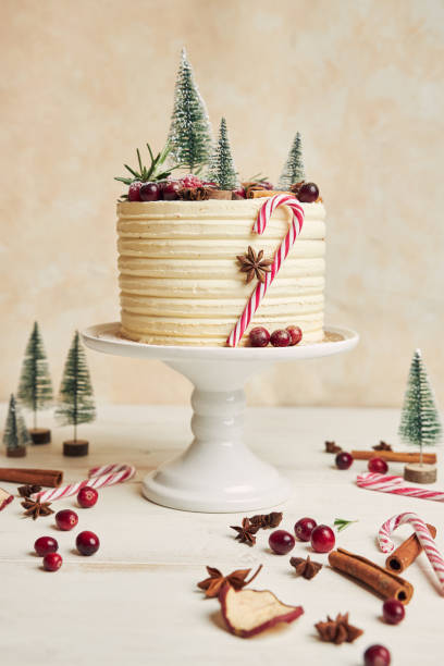 istock Vertical shot of a beautifully decorated Christmas cake 1440547643