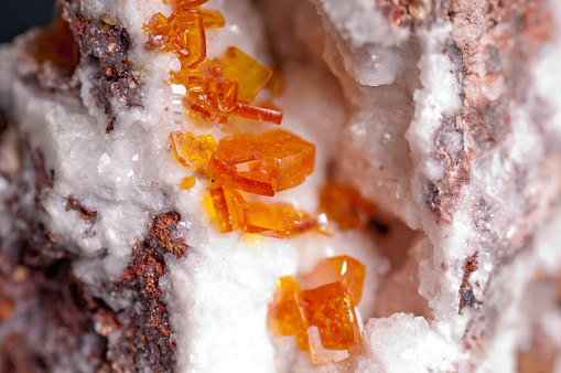 wulfenite, vibrant yellow or orange gemstone crystal mineral sample