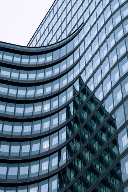 Vertical low angle shot of an abstract modern building
