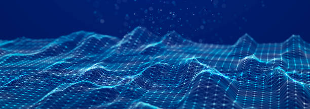 istock Sci-fi background. Digital wave with many particles. Template for festive presentation. 3d rendering 1440556816