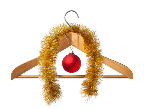 Wooden coat hanger with Christmas ball