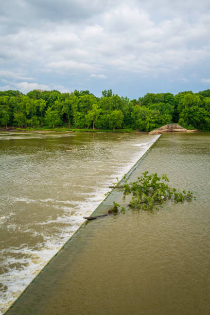 istock Overflowing dam in the river 1440560023