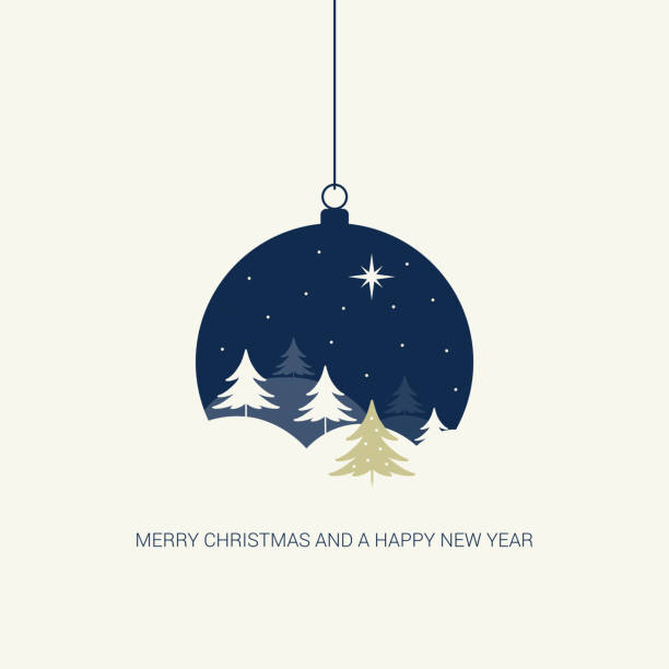 illustrazioni stock, clip art, cartoni animati e icone di tendenza di biglietto di auguri di natale con palline di natale. illustrazione vettoriale - cartolina di natale