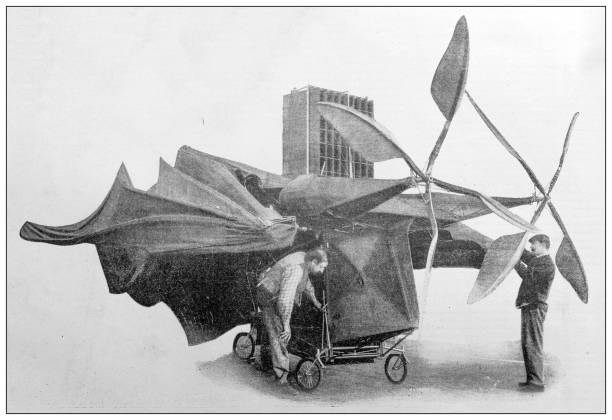 Antique image: Flying machine prototype