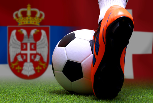 Football Cup competition between the national Serbia and national Switzerland.