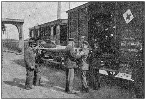 Antique image: Red cross training practice exercise