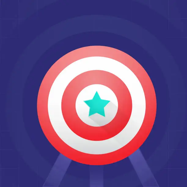 Vector illustration of Best-Star-Shield-Top-First-1st-Archery Board