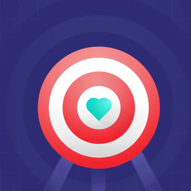 Vector illustration of Heart-Shield-Archery-Shield with heart-Archery board