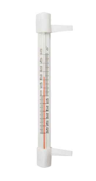 istock Window thermometer isolated on white background close up 1440572129