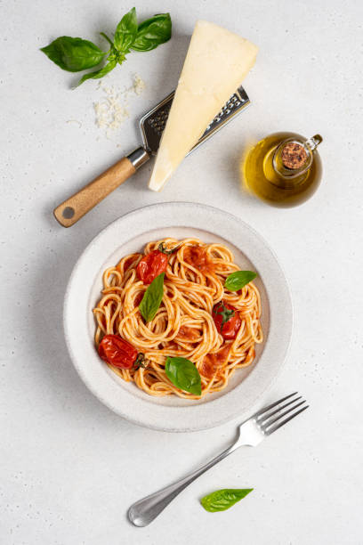 istock Traditional Italian pasta with tomato sauce. 1440573494