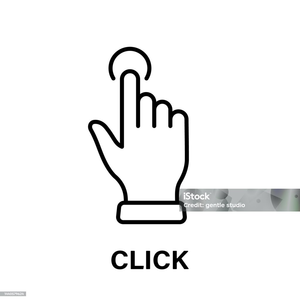 Bấm Cử Chỉ Chuột Máy Tính Biểu Tượng Đường Kẻ Màu Đen Ngón Tay Con ...
