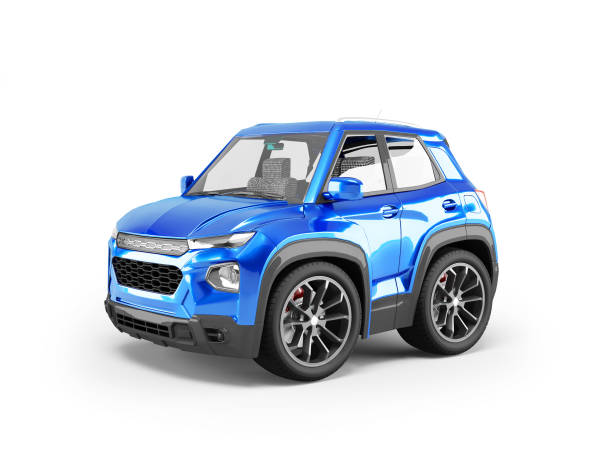 istock 3d illustration of blue car front cartoon style on white background with shadow 1440582275
