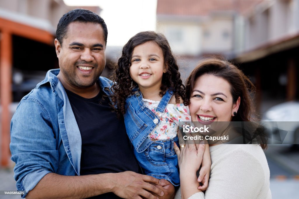 Happy multiracial family portrait Multiracial family  having fun together Family Stock Photo