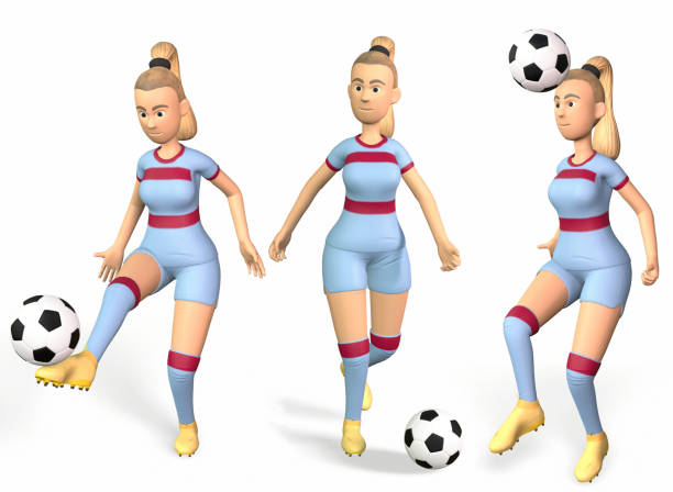 istock female footballers representation in various actions set 3d-rendering 1440589006