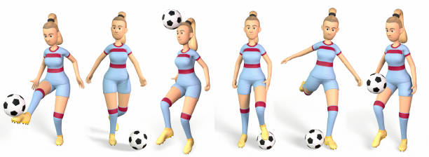 istock female footballers representation in various actions set 3d-rendering 1440589034