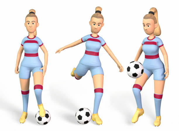 istock female footballers representation in various actions set 3d-rendering 1440589325