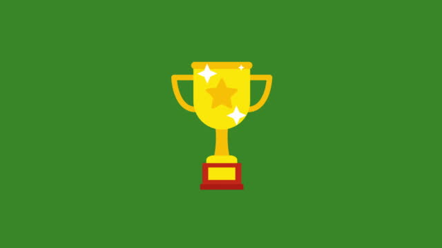 golden trophy cup award animation