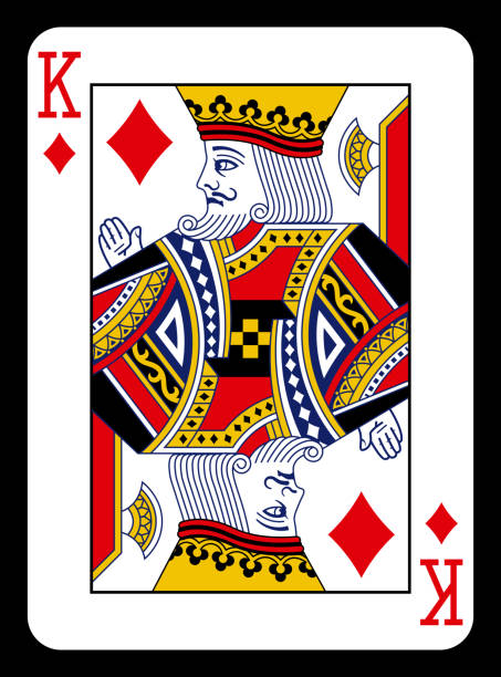 다이아몬드 카드 놀이의 왕 - 고전적인 디자인. - king stock illustrations