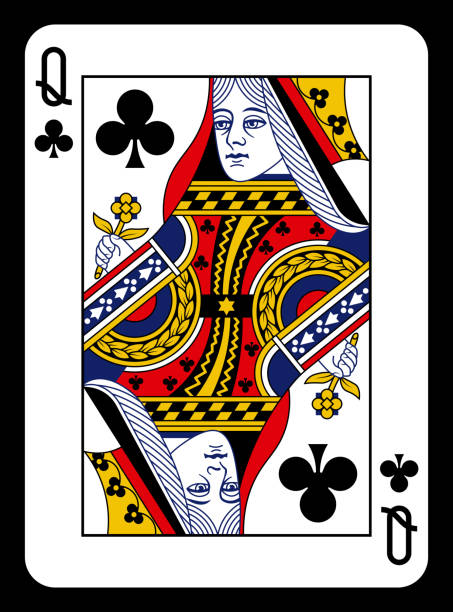 istock Queen of Clubs playing card - Classic design. 1440592326