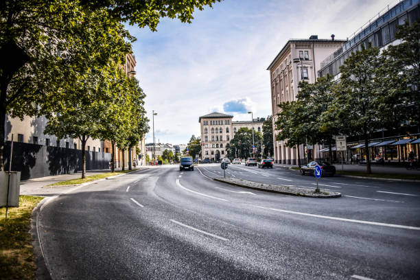 Street With Trees On The Sides In Munich, Germany