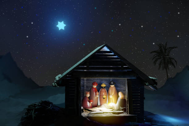 Birth of Jesus in Bethlehem stock photo