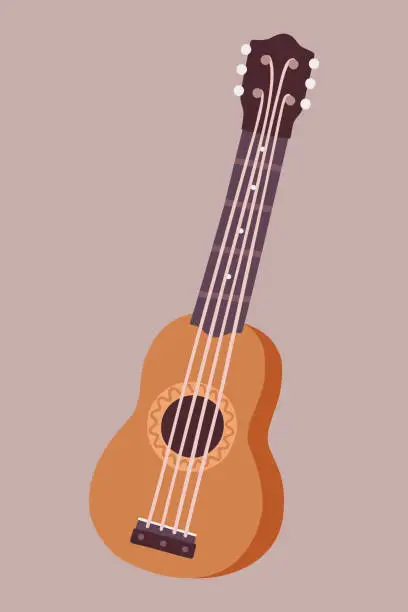Vector illustration of Small acoustic guitar